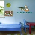 thumbnail image 3 of Custom name Cute Dinosaur Family Jurrasic EraWall Decal Decoration Joyful Cartoon Cartoon Animals Decorating Ideas for Child's Bedroom Size: 30 In(W) x 18 In(H), 3 of 5