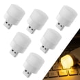 thumbnail image 1 of Luz LED USB, luz de bajo consumo, bombilla LED compacta, iluminación portátil, iluminación ambiental, lámpara decorativa, mini (cálida, 6 piezas), 1 of 5