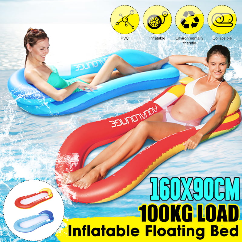 US 2020 Swimming Pool Toy Hammock Lounge Inflatable Water Floating Bed Mat Chair 