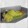 thumbnail image 6 of Grunge Soft Flannel Fleece Throw Blanket, 2 Men Shaking Hands and Sharks Under the Bridge Business Murky Illustration, Cozy Plush for Indoor and Outdoor Use, 50" x 70", Yellow Green, by Ambesonne, 6 of 6