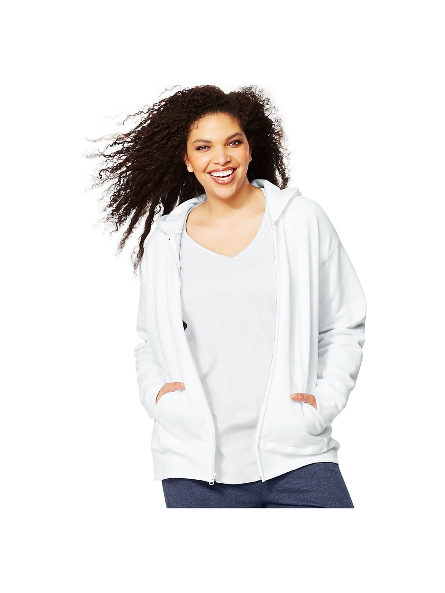 Just My Size Women's Fleece Full-Zip Hoodie, Style OJ105 - Walmart.com