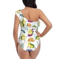 thumbnail image 5 of Goofa Orange Green Avocado Pattern Women's One Piece Swimsuits Tummy Control Bathing Suits Asymmetric One Shoulder Swimwear-Medium, 5 of 6