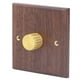 thumbnail image 1 of Interruptor de atenuación Bling Bling de madera de nogal negro Con perilla de latón 200‑250 V, 1 of 12