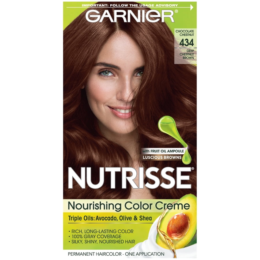 Garnier Nutrisse Nourishing Hair Color Creme, 434 Deep Chestnut Brown
