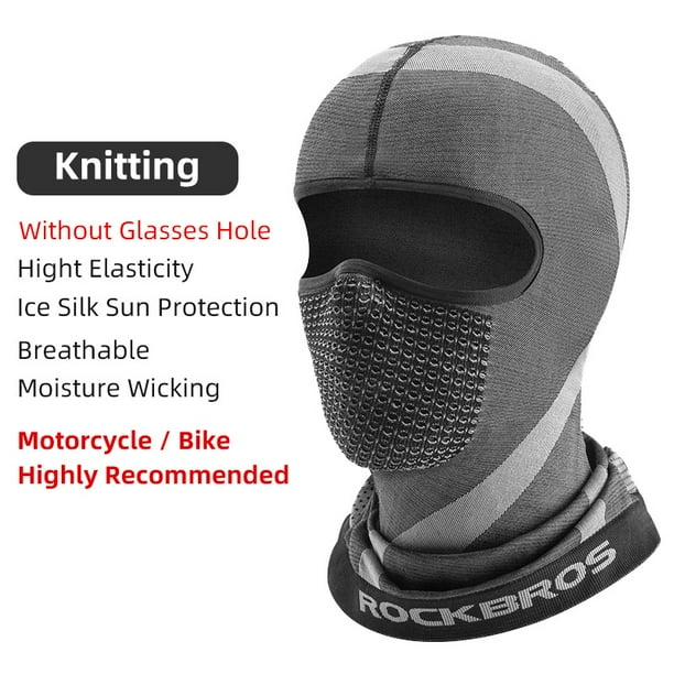 ROCKBROS Sun Protection Pasamontañas Hombres Mujeres Bicicleta Eléctrica Motocicleta Cara Completa Máscara De Seda De Hielo Tocado Para Ciclismo Primavera Verano