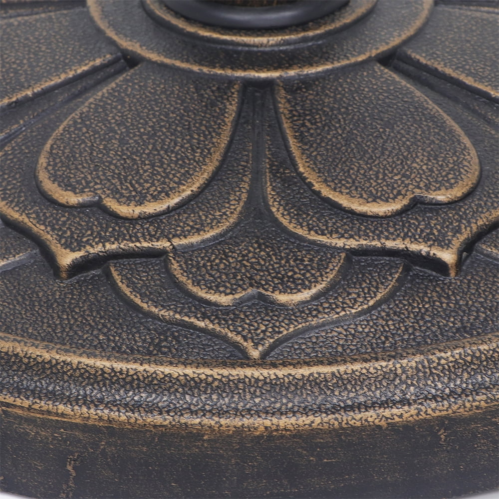 Abble 27 lbs. Lotus Design Umbrella Base Outdoor Market Umbrella Stand in Antique Bronze