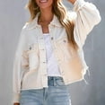thumbnail image 3 of Chouyatou Women's Cropped Waffle Knit Jacket Boyfriend Button Down Shirt Shacket Tops, 3 of 6