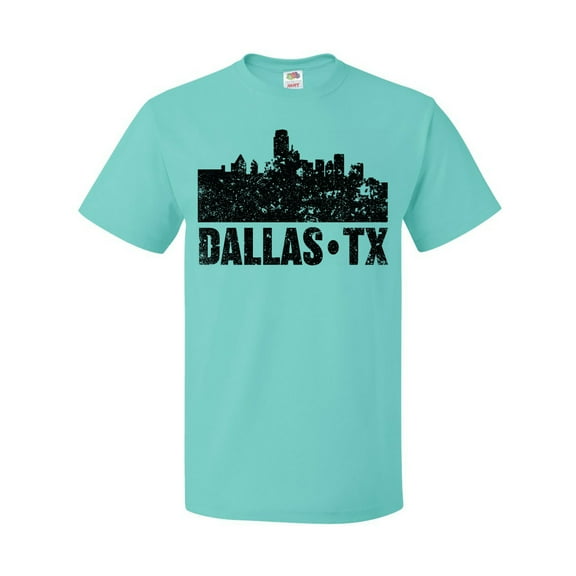 Inktastic Dallas Texas City Skyline with Grunge T-Shirt