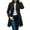 Black, variant on Women's Winter Double-Breasted Longline Coat - Solid Color Dressy Windbreaker Overcoat, Fuchsia, XL