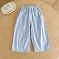thumbnail image 2 of BOOMNY Girl's Casual Pants Wide Leg Pants for Kids Trendy Elastic Waist Solid Cozy Dailywear Trousers, 2 of 3