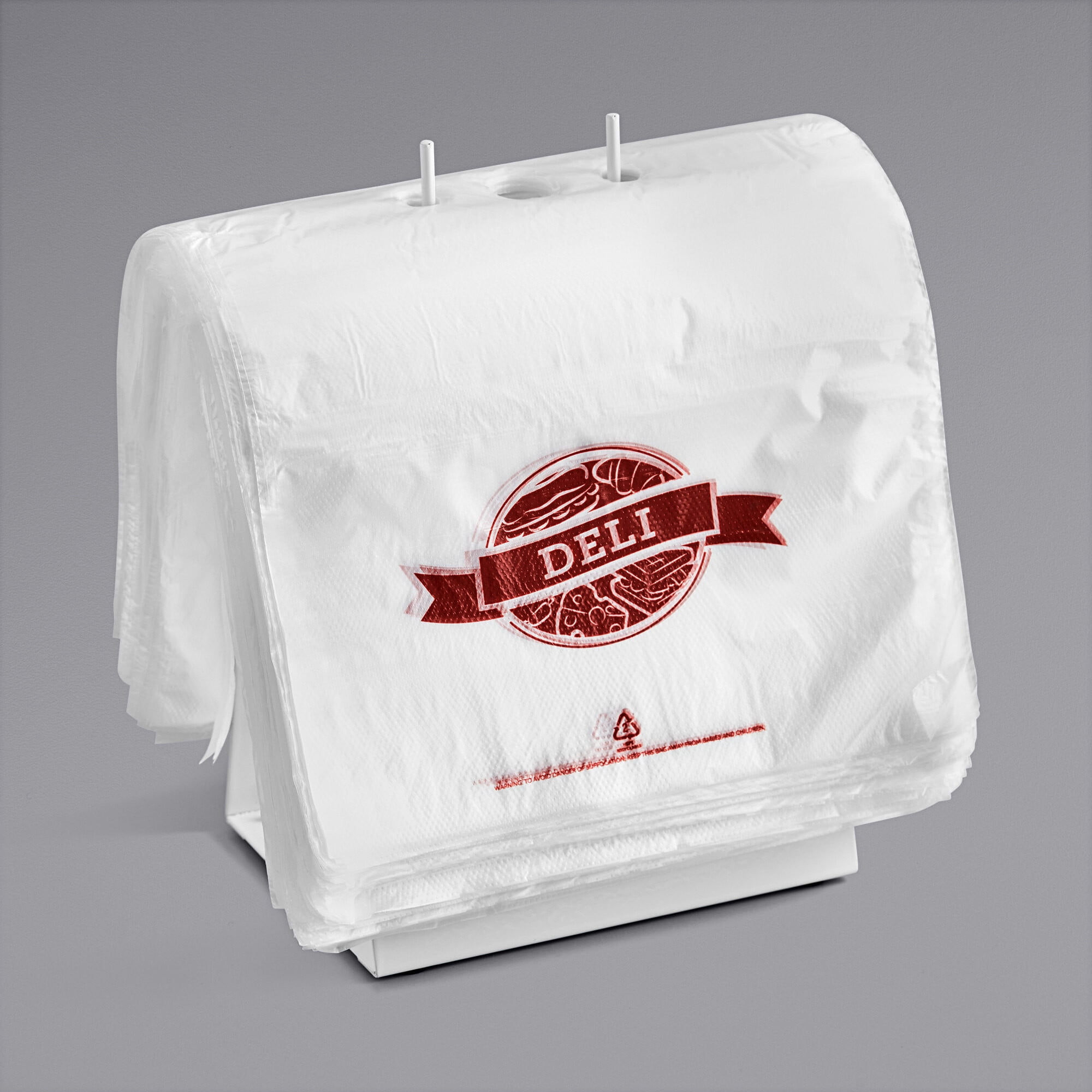 Flip Top Choice Deli Saddle Bag Stand with Plain 6 1/2 x 6 1/4 Deli Bags 6 Units