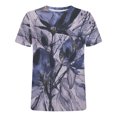 thumbnail image 4 of Blusa de manga corta con cuello redondo y estampado informal para mujer Fridja  hjk6013, 4 of 5