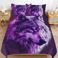 thumbnail image 6 of 3 Pcs Soft Bedding Set, Includes 1 Duvet Cover with Zipper And 2 Pillow,Shams Purple Wolf Queen(90"×90"), 6 of 8