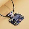 thumbnail image 2 of Blue Lapis Lazuli Necklace for Women Flower Hematite Beads Pendant Jewelry Chain 20" Birthday Christmas Gifts for Women, 2 of 6