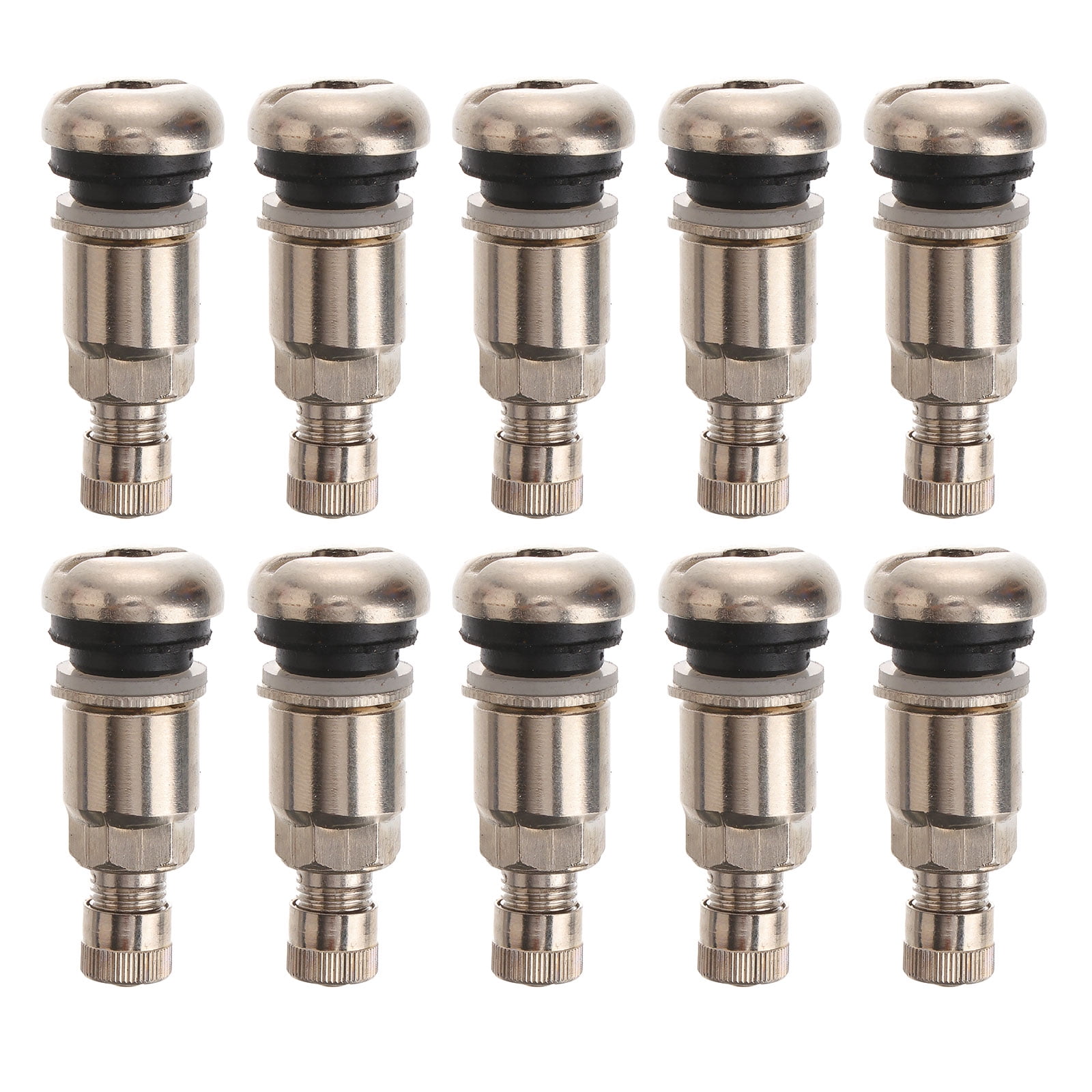 NUOLUX 10pcs Boltin Tire Valves Stems Stainless Steel Tubeless Wheel