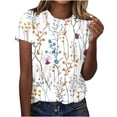 thumbnail image 2 of Azrian Womens Plus Size Tops,Women's Fashion Printed T-shirt Short Sleeves Blouse Round Neck Casual Tops Clearance Sales Today Deals Prime, 2 of 4