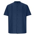 thumbnail image 5 of Men’s Short Sleeve Cotton Linen Shirt Summer Beach Casual Top, 5 of 9