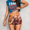 thumbnail image 3 of Haiem Oil Paintings of Elephants No Front Seam Biker Shorts for Women Yoga Workout Gym Bike Shorts with Tummy Control Moisture-Wicking-, 3 of 9