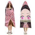 thumbnail image 3 of Kamado Nezuko Wearable Blanket Cloak Arctic Velvet Hooded Blanket Soft Fuzzy Hoodie Blanket Cape for Adults Kids 40"x50", 3 of 8