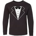 thumbnail image 3 of Inktastic Tuxedo with Bow Tie Long Sleeve Youth T-Shirt, 3 of 5