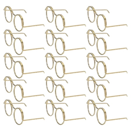 Raindrops 50 Pieces Tiny Golden Wire Glasses for Dolls Ideal Dollhouse Accessories and Photo Props