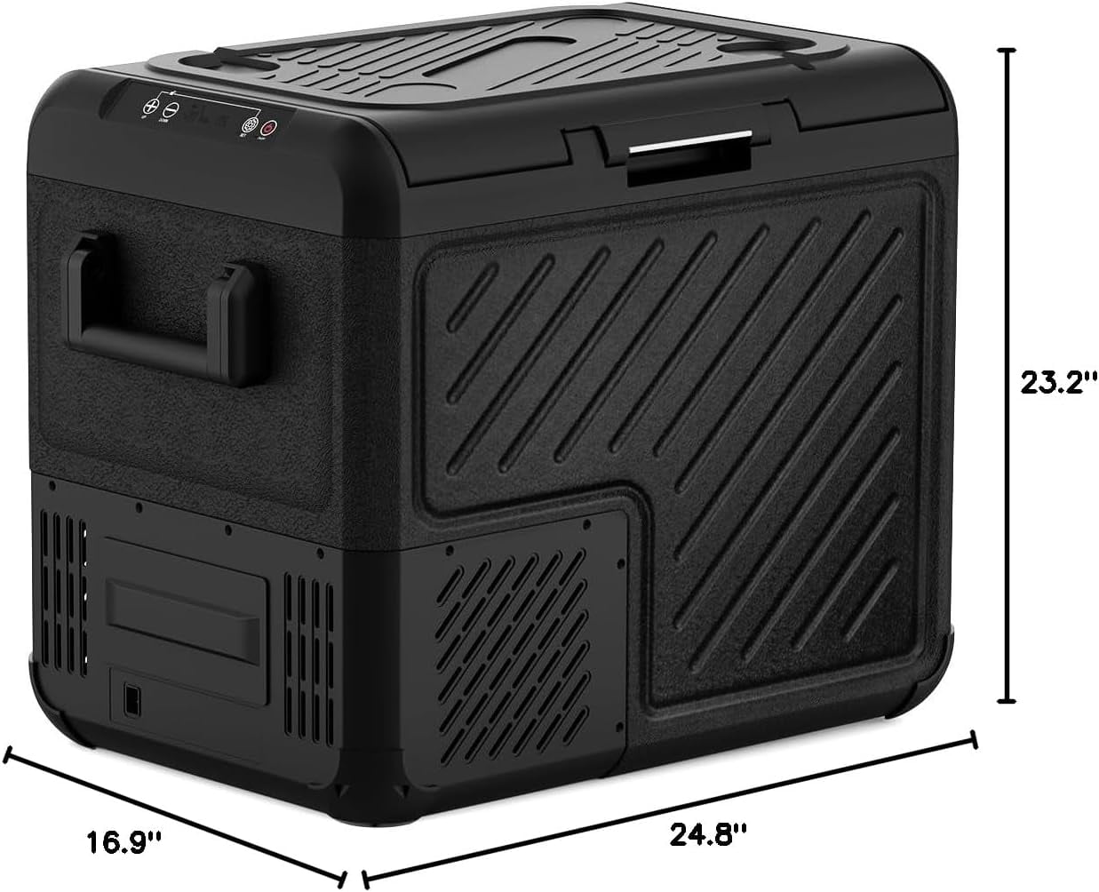 Car Refrigerator, RV Refrige with 12/24V DC & 110-240V AC, Portable Freezer Electric Compressor Cooler For Car, RV, Camping, Travel, Fishing, Outdoor or Home Use