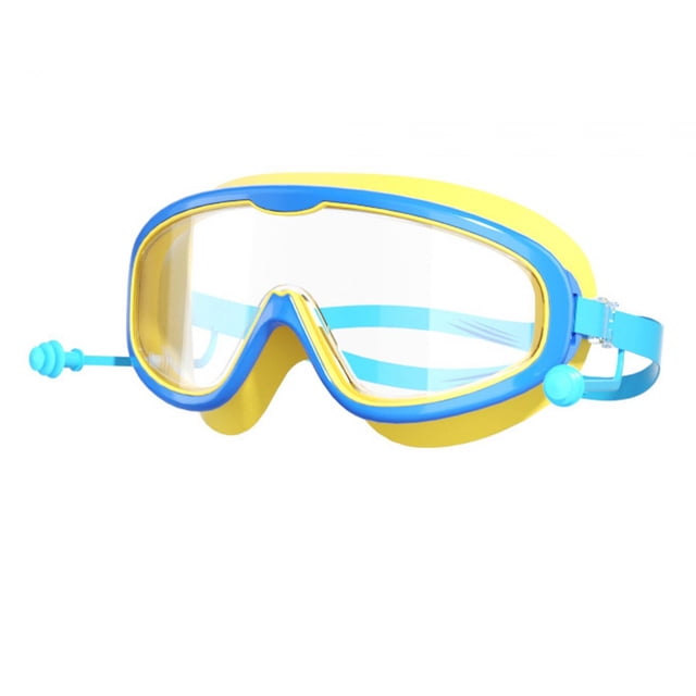 Gafas de natación para , gafas de buceo, antiniebla, silicona suave, profesional, grande Azul amarillo Zulema Gafas de natación para niños