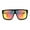 Black Orange Mirror, variant on Mens 80s Futuristic Robotic Shield Sport Horn Rim Sunglasses Black Smoke