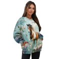 thumbnail image 7 of Xoenoiee Horse Butterfly Cherry Blossom Print Sweatshirts for Women Oversized Pullover Crewneck Tops Long Sleeve Sweaters Comfy Fall Winter Outfits Clothes 2025 Fashion, Size S, 7 of 7
