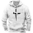 thumbnail image 3 of Jinhomg Comfortable Pullover Hoodie for Men 2025 Trendy Crucifix Graphic Sweatshirts Big and Tall Long Sleeve Athletic Tops with Kangaroo Pockets 90 off Clearance Sale White XXL, 3 of 4