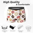 thumbnail image 2 of Men's Boxer Briefs, Donut Print White Polka Dots Soft Comfy Mens Underwear Boxer Briefs Breathable With Widen Waist, 2 of 7