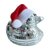 geerera Christmas Mirror Disco Duck, Reflective Duck Figure, Novelty Holiday Decor, Xmas Gifts