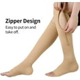 thumbnail image 2 of Chaussettes de Compression à Fermeture Éclair, 2 Paires de Bas de Compression à Bout Ouvert pour Hommes Femmes, Xx-Large, 2 of 5