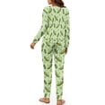 thumbnail image 3 of FOR U DESIGNS Green Cucumber Pjs Sets for Women Long Pants and Tops 2PCS Size M Pjs Comfortable Lounge Set with Drawstring for Women Long Sleeve Sleepwear Pajamas, 3 of 6