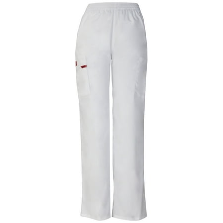 

Dickies EDS Signature Scrubs Pant for Women Natural Rise Tapered Leg Pull-On 86106T M Tall White