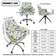 thumbnail image 7 of Xixirimido Lemon Ethnic Floral Pattern Swivel Armchair Accent Dining Chair Cover, Stretch Mid-Back Office Desk Chair Slipcover Leisure Arm Chair Protector Soft Covers for Home, 7 of 7