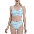 thumbnail image 2 of Picia Blue Marble Women's High Waisted Bikini Scoop Neck Swimsuit Two Pieces Bathing Suit-Small, 2 of 8