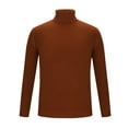 thumbnail image 6 of YLSDY Men's Ribbed Turtleneck Winter Long Sleeve Sweaters Basic Lightweight Undershirts Casual Thermal Pullover Sweaters Brown XL, 6 of 7