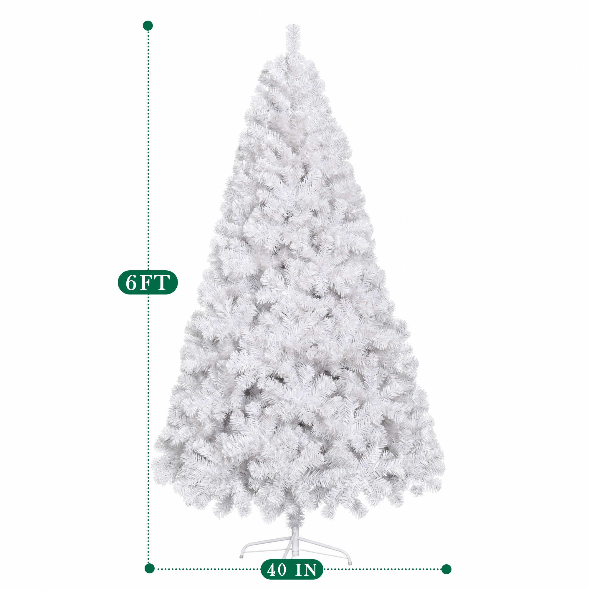 Yexmas 6 Ft Pre-Lit White Christmas Tree with Lights photo 3