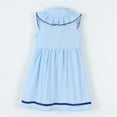 thumbnail image 5 of LOOK! Auroural Children's Solid Color Lapel Sleeveless Bow Dress Girls' Summer College Style Casual And Comfortable Dress（2-8Y）, 5 of 7