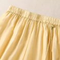 thumbnail image 6 of Women's Solid Color Linen Cotton Wide Leg Pants, Elastic Drawstring Waist Casual Loose Trousers, Breathable Summer Palazzo Pants for Women, High Waisted Beach Pants Yellow XXL, 6 of 8