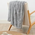 thumbnail image 6 of Home Soft Things Solid Light Faux Fur Throw - Vapor Gray - 50" x 60", 6 of 10