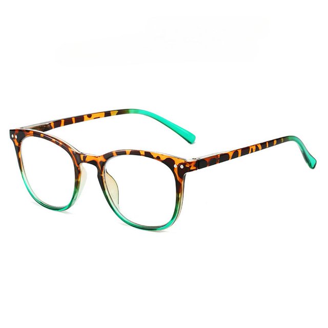 Leopard Print Large Frames Oval Anti Blue Light Flat Decorative Optical Gla