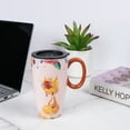thumbnail image 4 of EPFamily 20 oz Large Cute Fox Ceramic Coffee Mug with Lid & handle,Big Pink Cup for Teachers & Commuters,Microwave Dishwasher Safe, 4 of 10