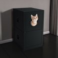 thumbnail image 2 of Demi Bonn 36" 2-tier Cat House with Anti-toppling Device, Hidden Cat Litter Box Furniture, Black, 2 of 7