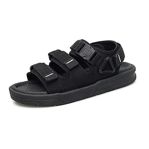 HaoXianJian Men's Sandals Cut Out Sandals for Men 2025 Casual Beach Slipper Open Toe Strap Buckle Sole Solid Color No-slip Summer Beach Water Shoes Outdoor Hiking Sandals