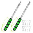 thumbnail image 1 of Uxcell 2-Pack Telescopic Handheld Flagpole, 5.2ft/1.6m Stainless Steel Handheld Portable Extendable Flagpole [Green], 1 of 7