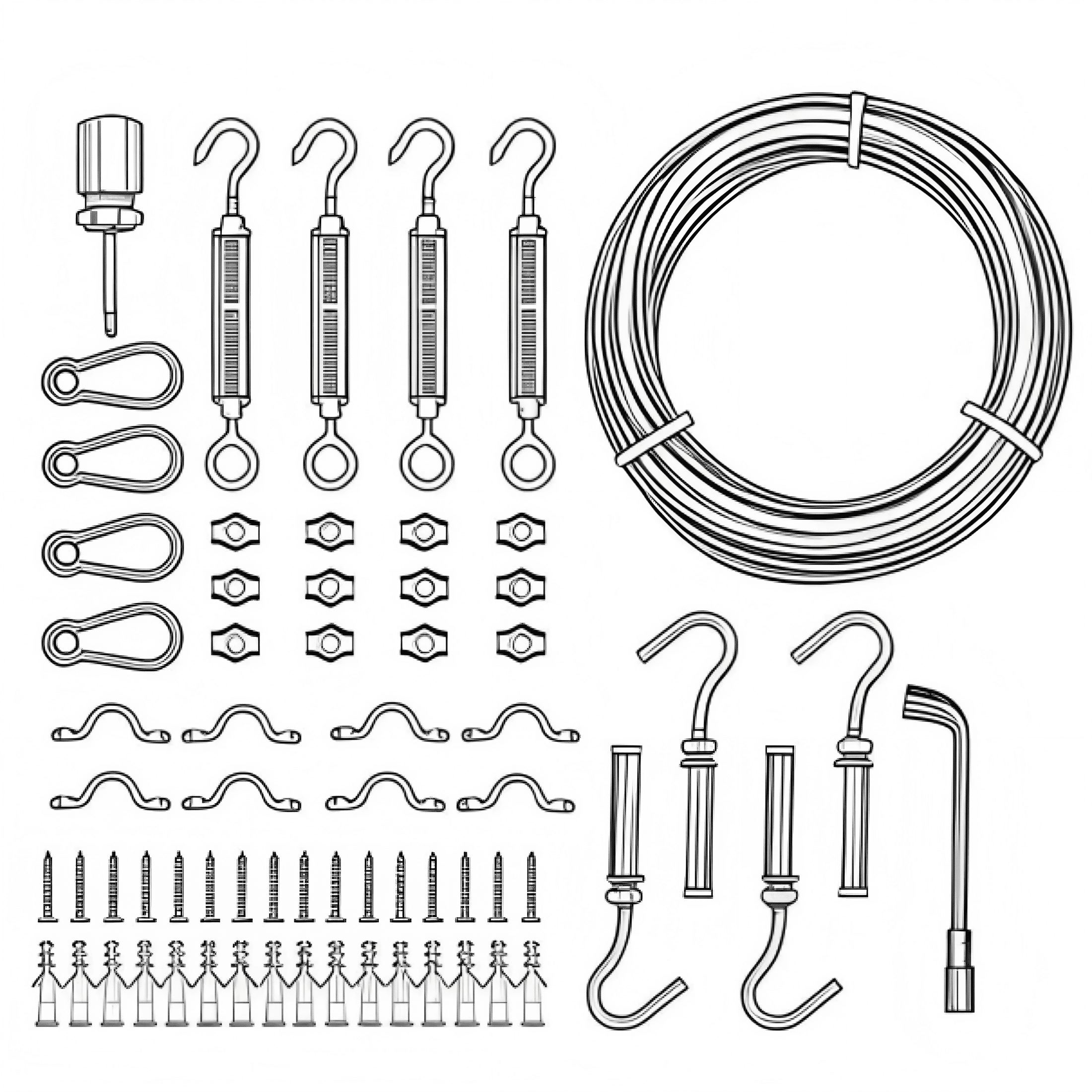 HT Globe String Light Hanging Kit with 170 Feet Cable Guide Wire