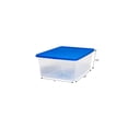 thumbnail image 4 of Homz 3 Gallon Plastic Storage Tote, Clear and Blue, 4 of 8
