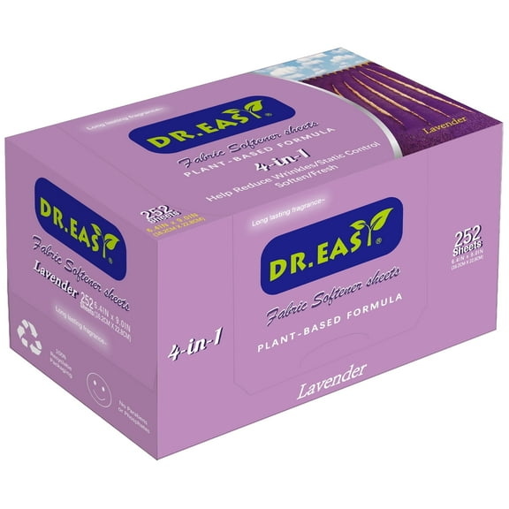 DR.EASY Dryer Sheets Plant Based Formula Fabric Softener Sheets for Laundry Reduce Static & Wrinkles 252 CT